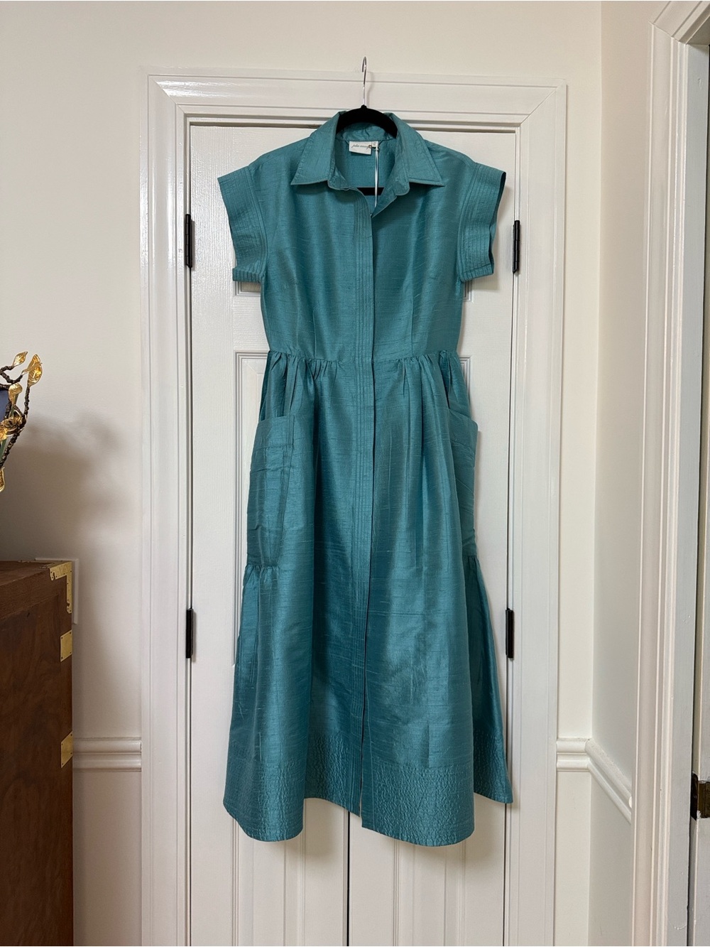 NWT Julia Amory Silk Dupioni Betty Dress in Ocean - Sz. Small - Picture 5 of 11